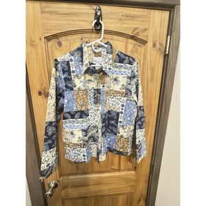 The Tog Shop Patchwork Paisley‎ Shirt/Shacket Floral Cotton Pockets Size PM
